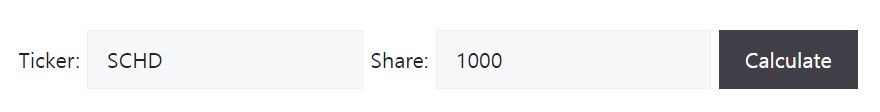 schd 미국주식 배당금 계산기 사용 방법